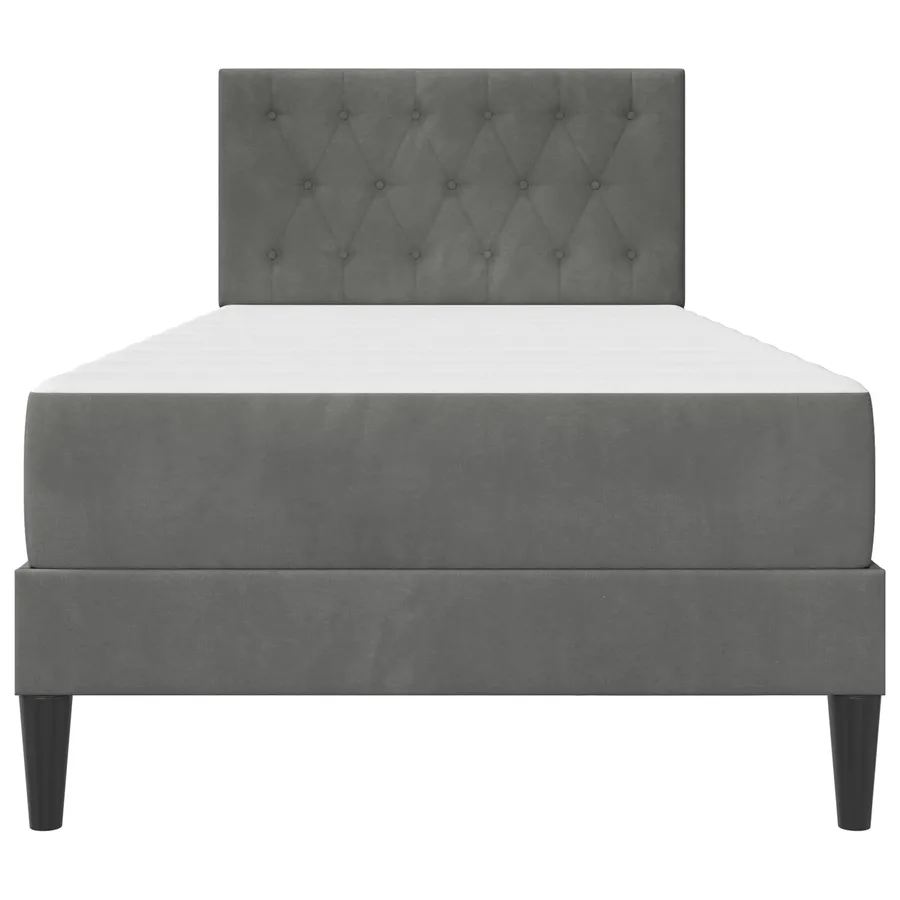 Cadre de lit avec matelas Gris foncé 90 x 200 cm Velours - 6