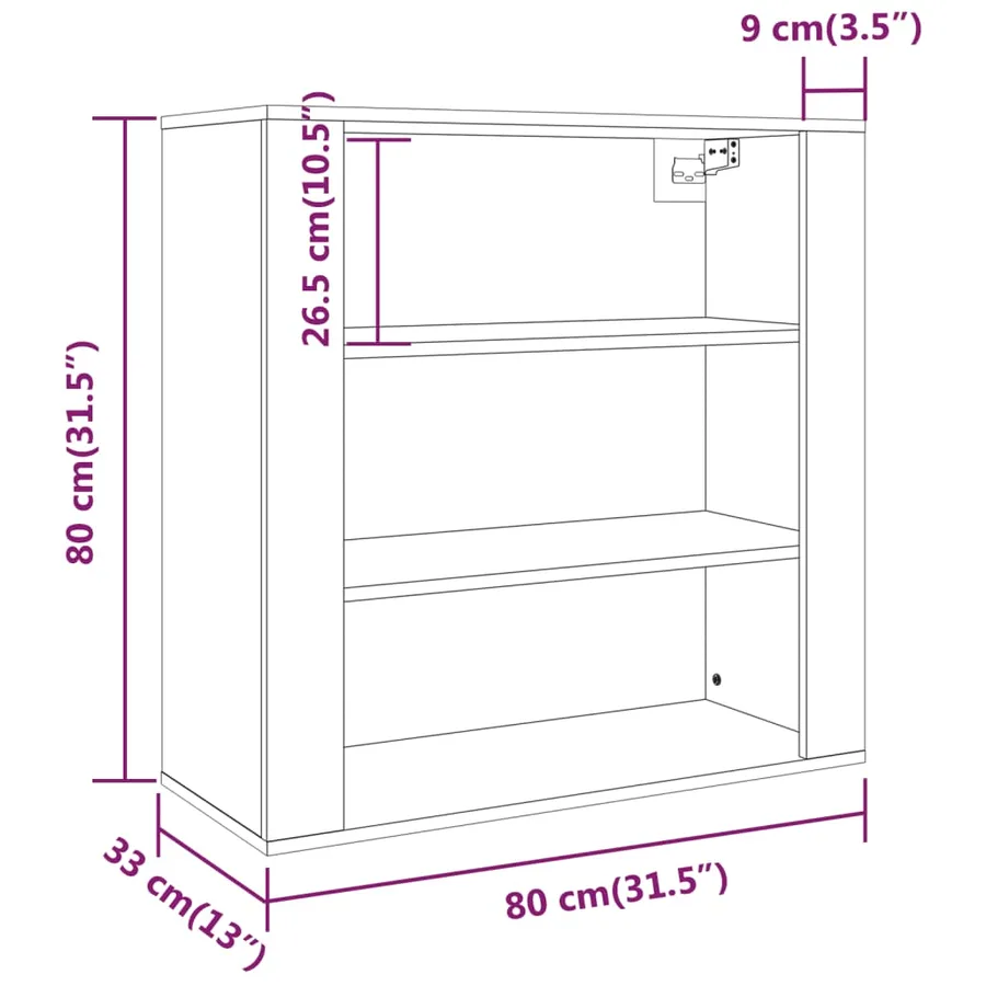 Buffet haut Gris béton Bois d'ingénierie - 12