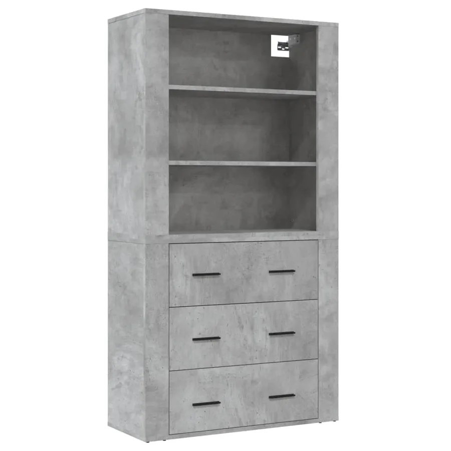 Buffet haut Gris béton Bois d'ingénierie - 2