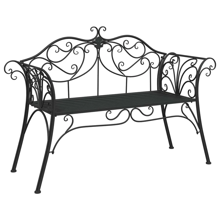 Banc de jardin 2-Nombre de places 130 x 47 x 90 cm Acier Noir - 2