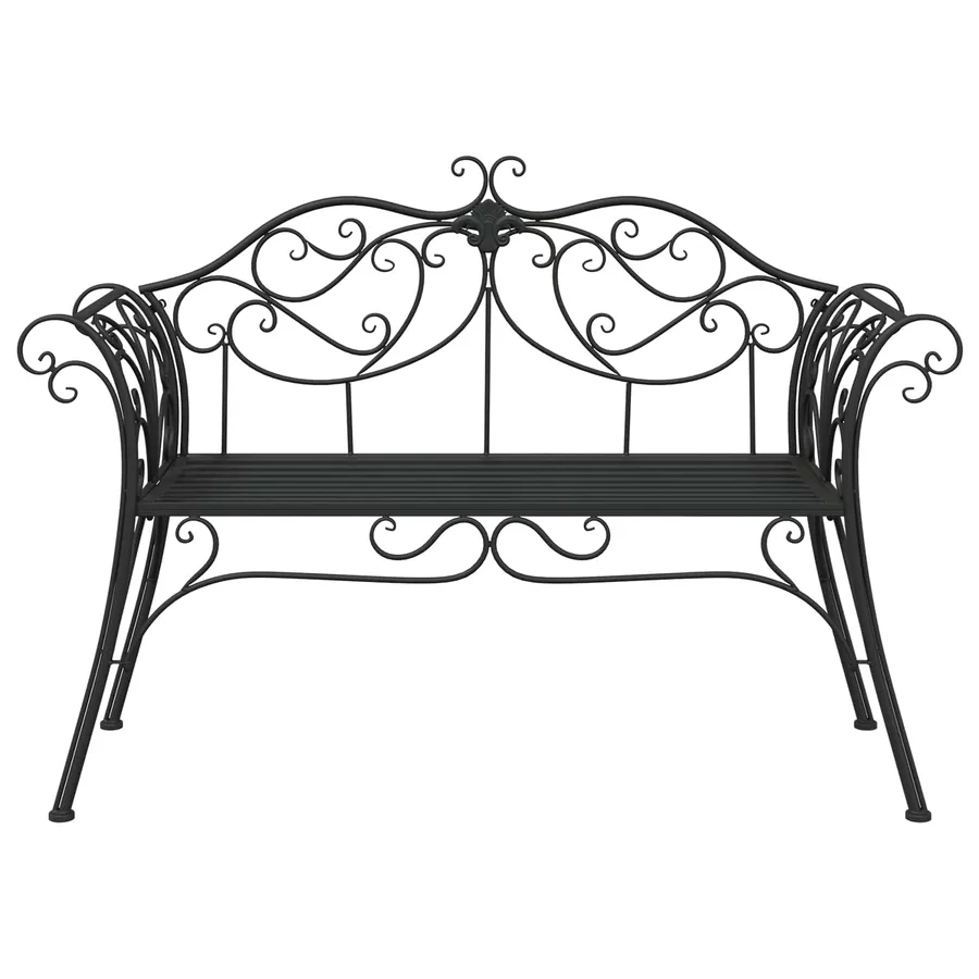 Banc de jardin 2-Nombre de places 130 x 47 x 90 cm Acier Noir - 3