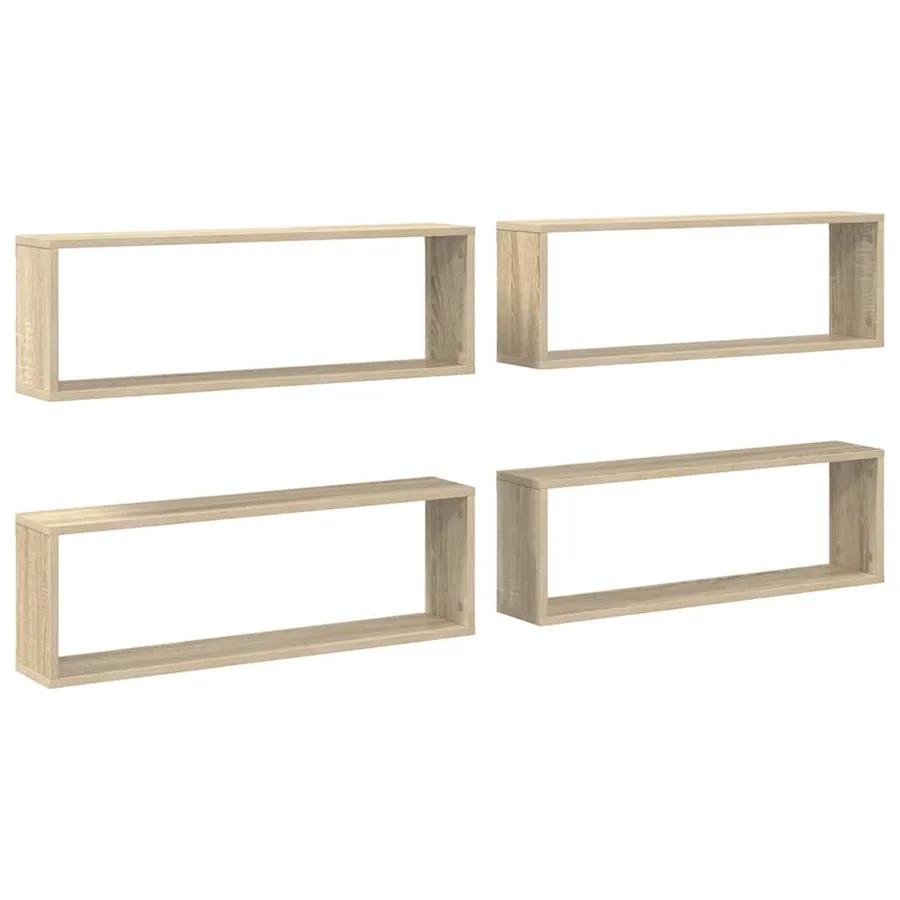 Étagères cube murales 4 pcs Chêne sonoma 80x15x26,5 cm - 2