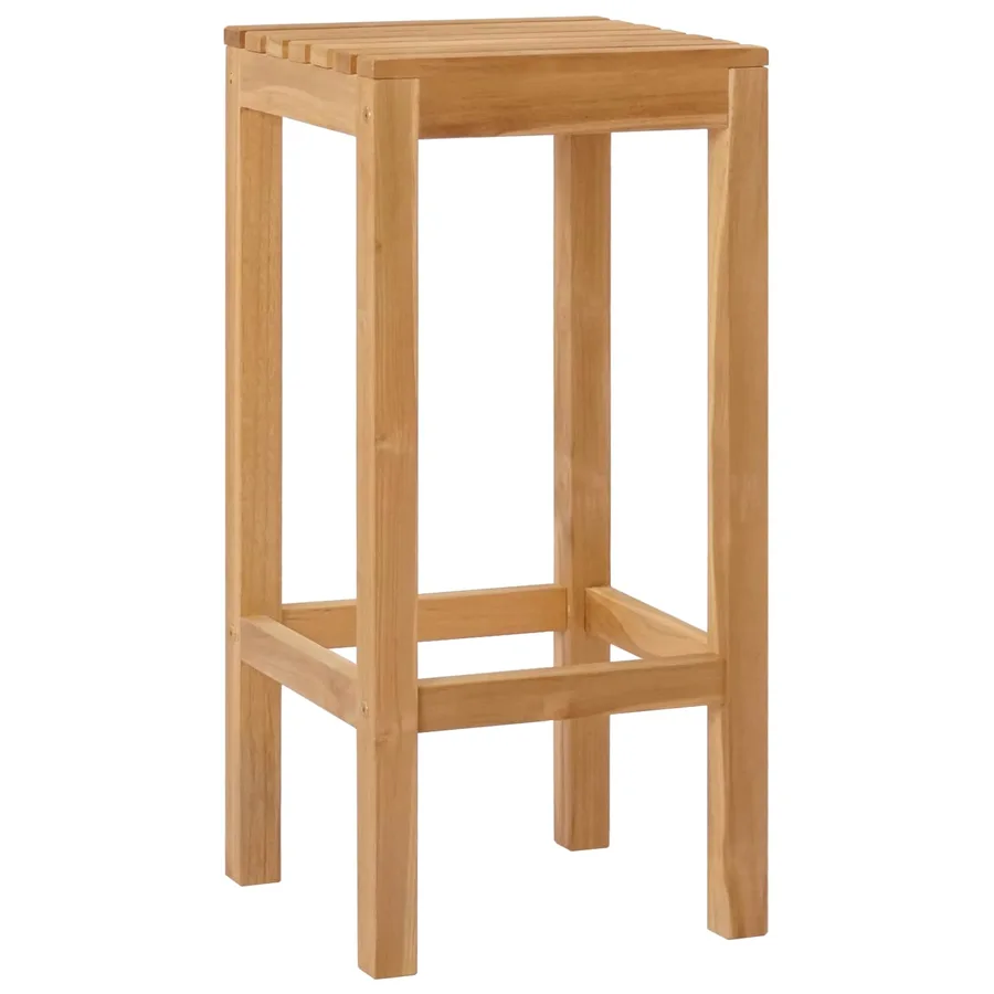 Tabouret de bar 4 pcs Naturel Bois de teck massif - 3