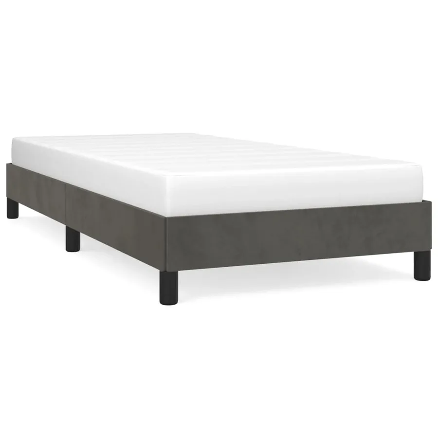 Cadre de lit sans matelas gris foncé 80x200 cm velours - 2