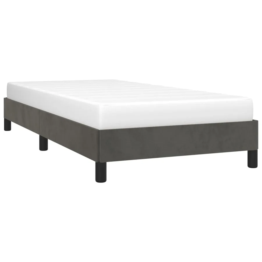 Cadre de lit sans matelas gris foncé 80x200 cm velours - 3