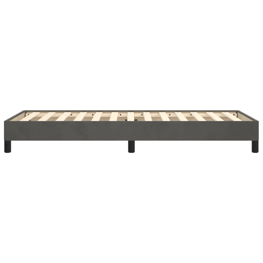 Cadre de lit sans matelas gris foncé 80x200 cm velours - 6