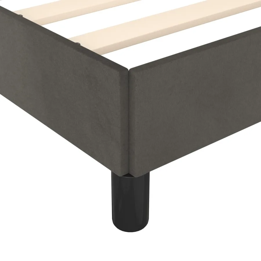 Cadre de lit sans matelas gris foncé 80x200 cm velours - 7