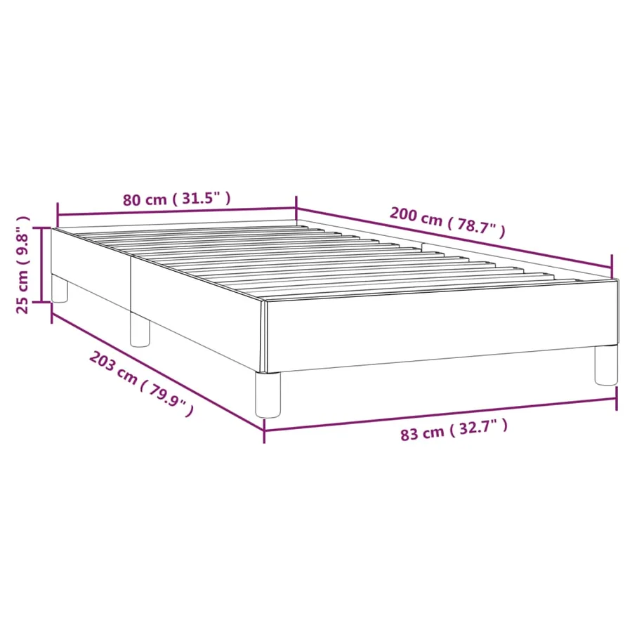 Cadre de lit sans matelas gris foncé 80x200 cm velours - 9
