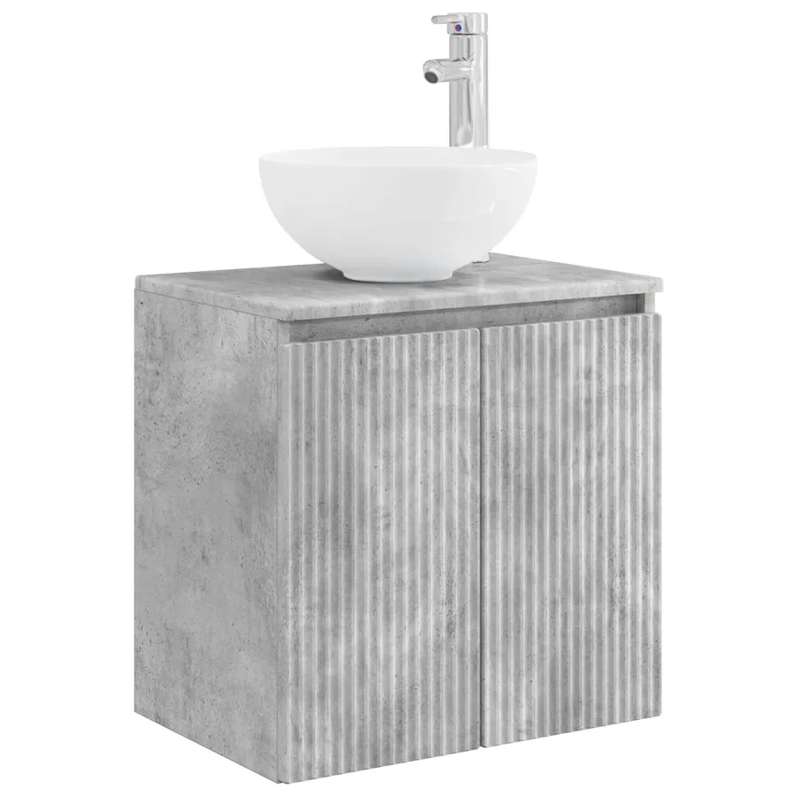 Vanité de lavabo mural Gris béton 49,5 x 41 x 64,5 cm - 2