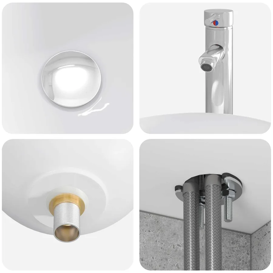 Vanité de lavabo mural Gris béton 49,5 x 41 x 64,5 cm - 7