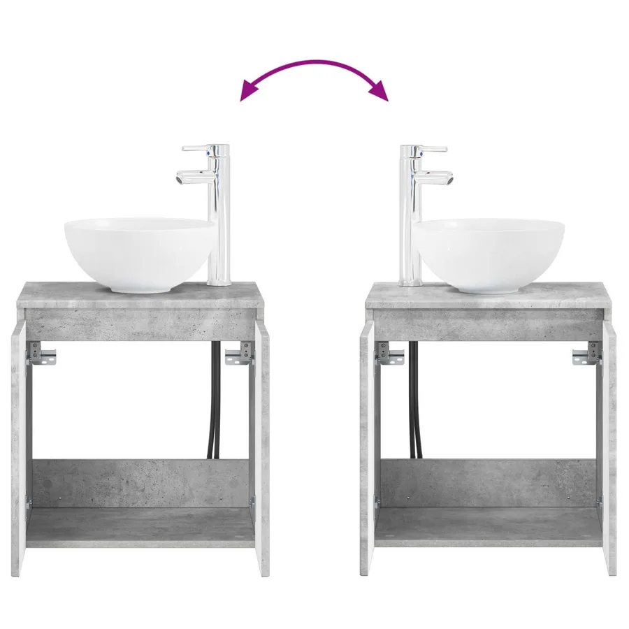 Ensemble d'armoire de salle de bain 5 pcs Gris béton - 13