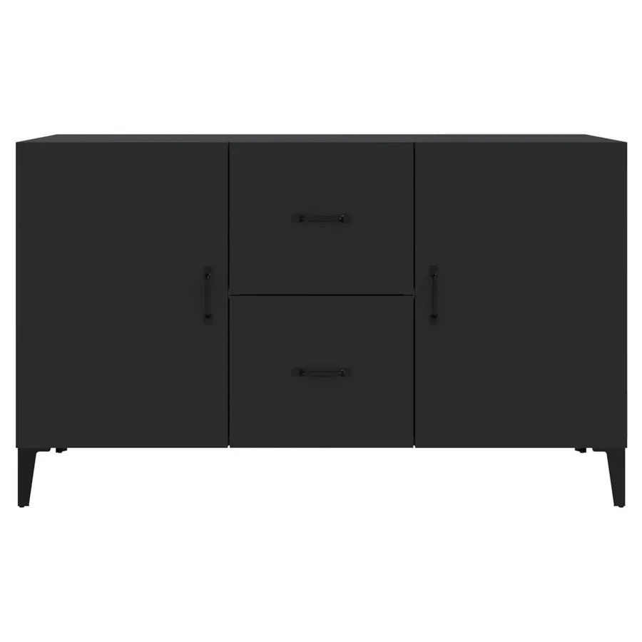 Buffet noir 100x36x60 cm bois d'ingénierie - 5