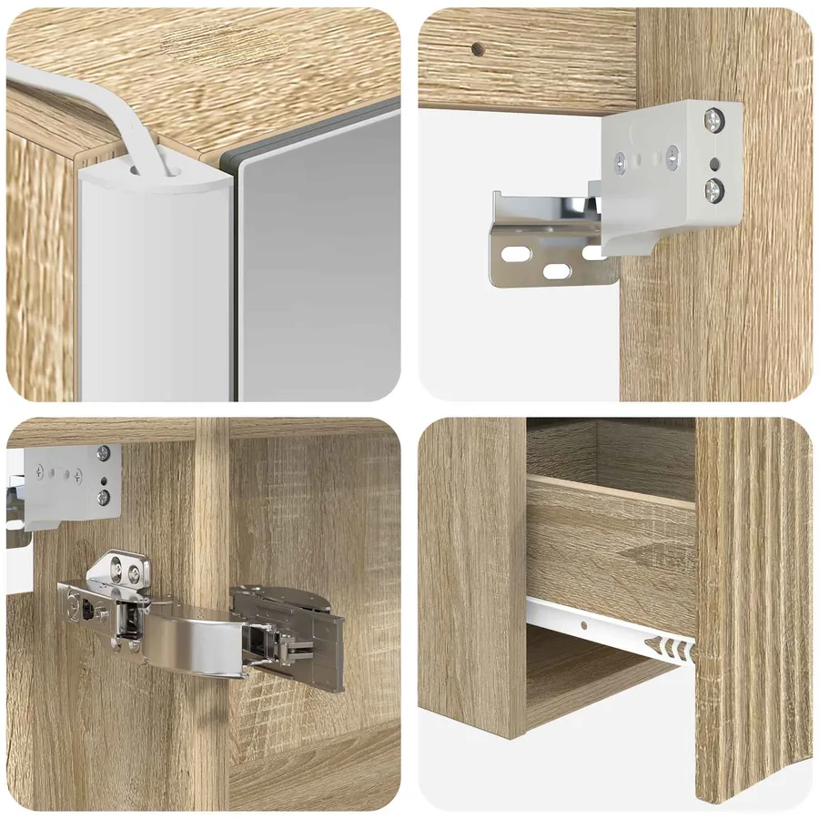 Ensemble d'armoire de salle de bain 5 pcs Chêne Sonoma - 9