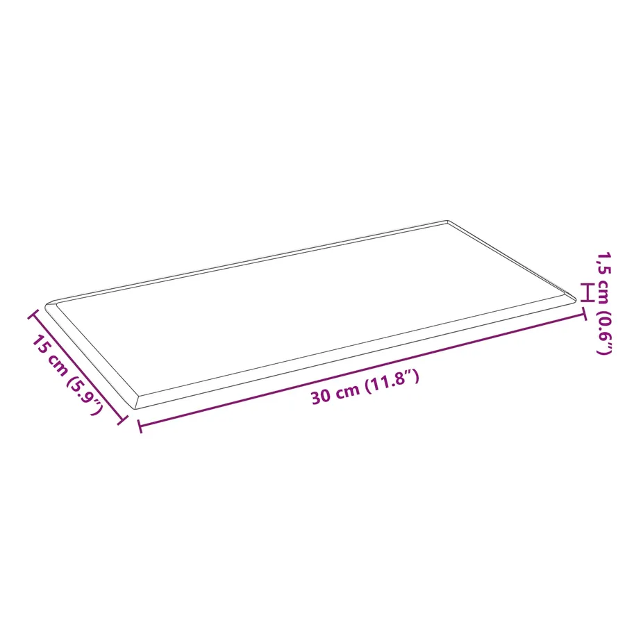 Tête de lit murale 12 pcs Rouge 30 x 15 cm Simili cuir - 7