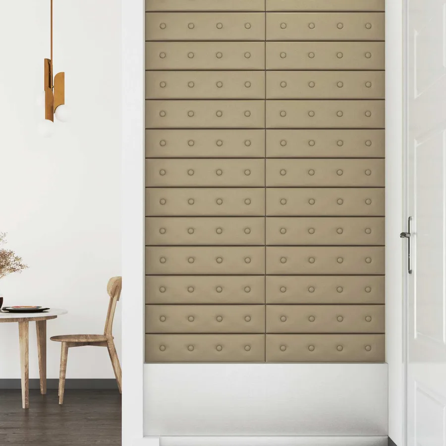 Tête de lit murale 12 pcs Cappuccino 60 x 15 cm Simili cuir - 3