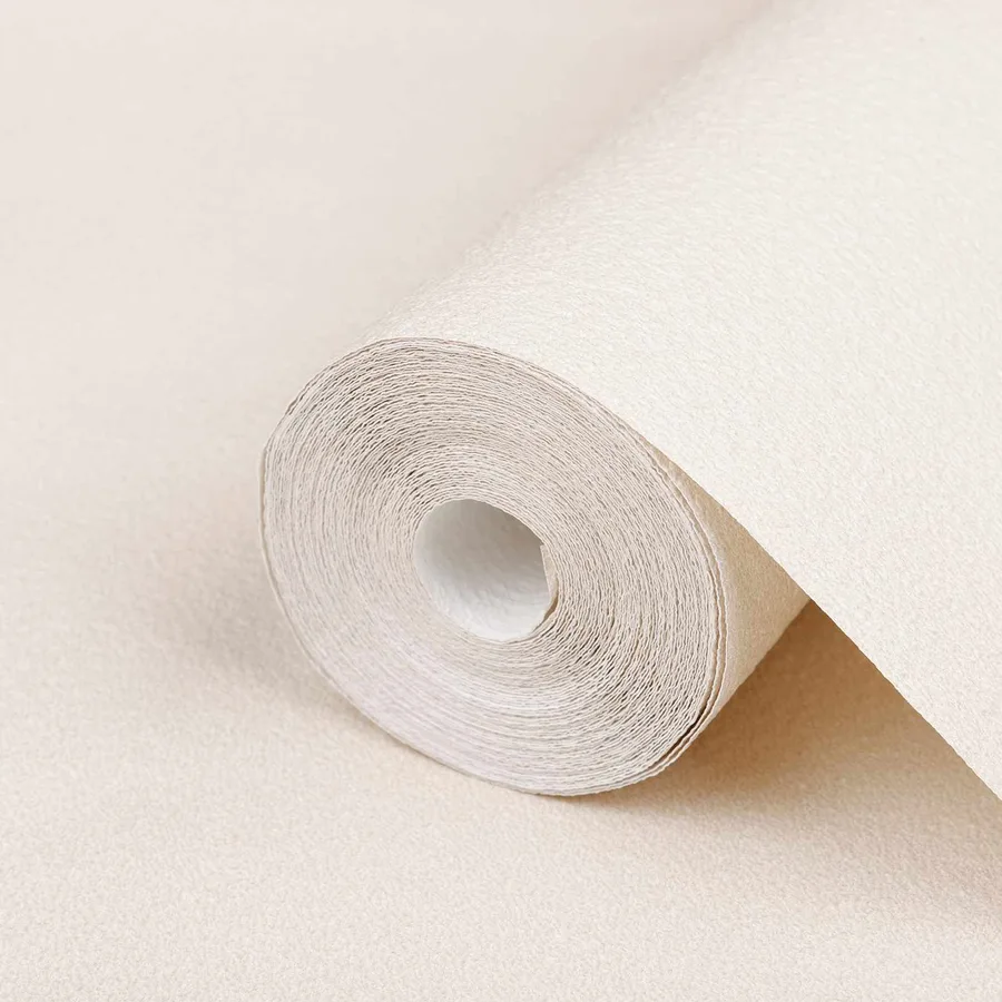Papier peint 3D Solide Rayé Crème 10 x 0,53 m Tissu non tissé - 4