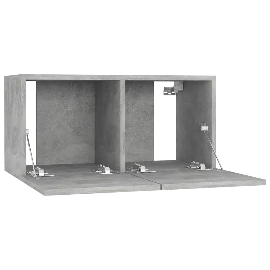 Meuble TV suspendu Gris béton 60x30x30 cm - 5