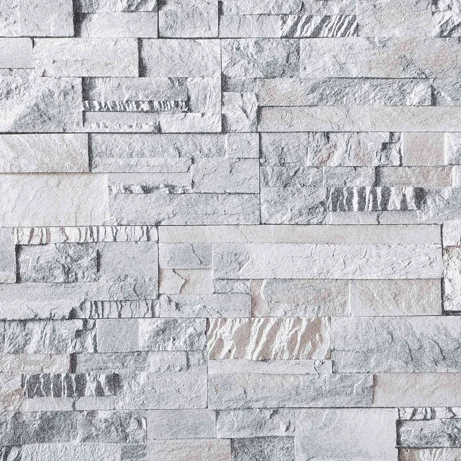 Papier peint en pierre 3D Gris 10 x 0,53 m Tissu non tissé - 6