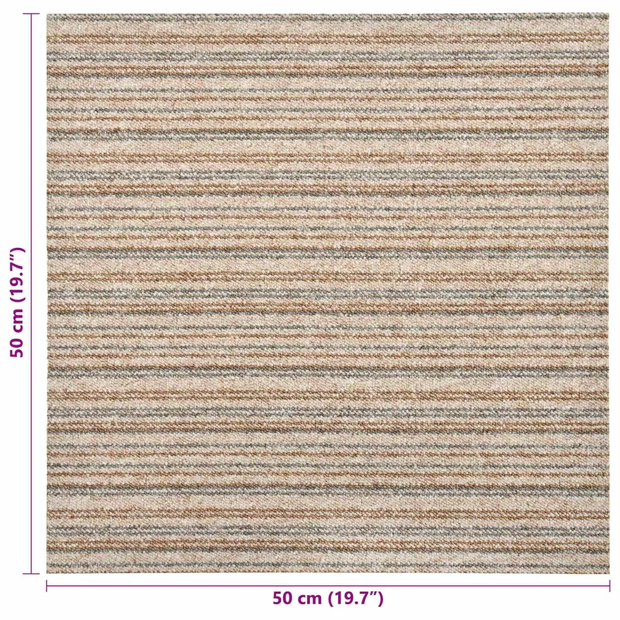 Tapis 20 pcs Beige rayé 50 x 50 cm 100% Polypropylène - 8