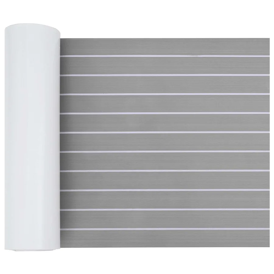 Tapis de bateau Rayé Gris clair et blanc 240 x 60 cm EVA