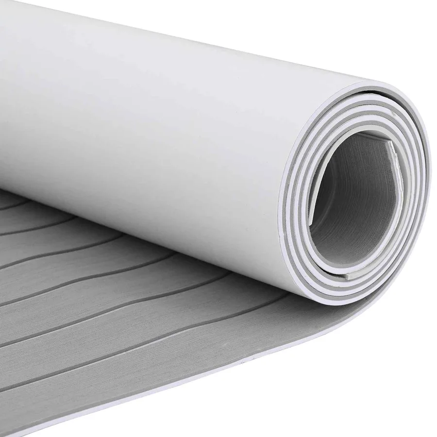 Tapis de bateau Rayé Gris clair et blanc 240 x 60 cm EVA - 3