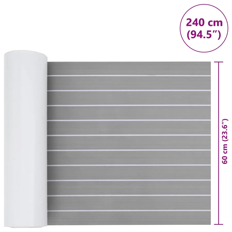 Tapis de bateau Rayé Gris clair et blanc 240 x 60 cm EVA - 8