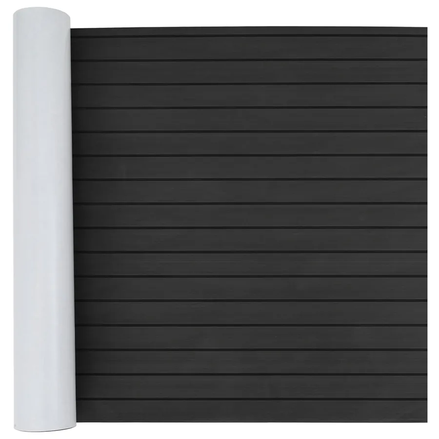 Tapis de bateau Rayé Gris foncé et noir 240 x 90 cm EVA