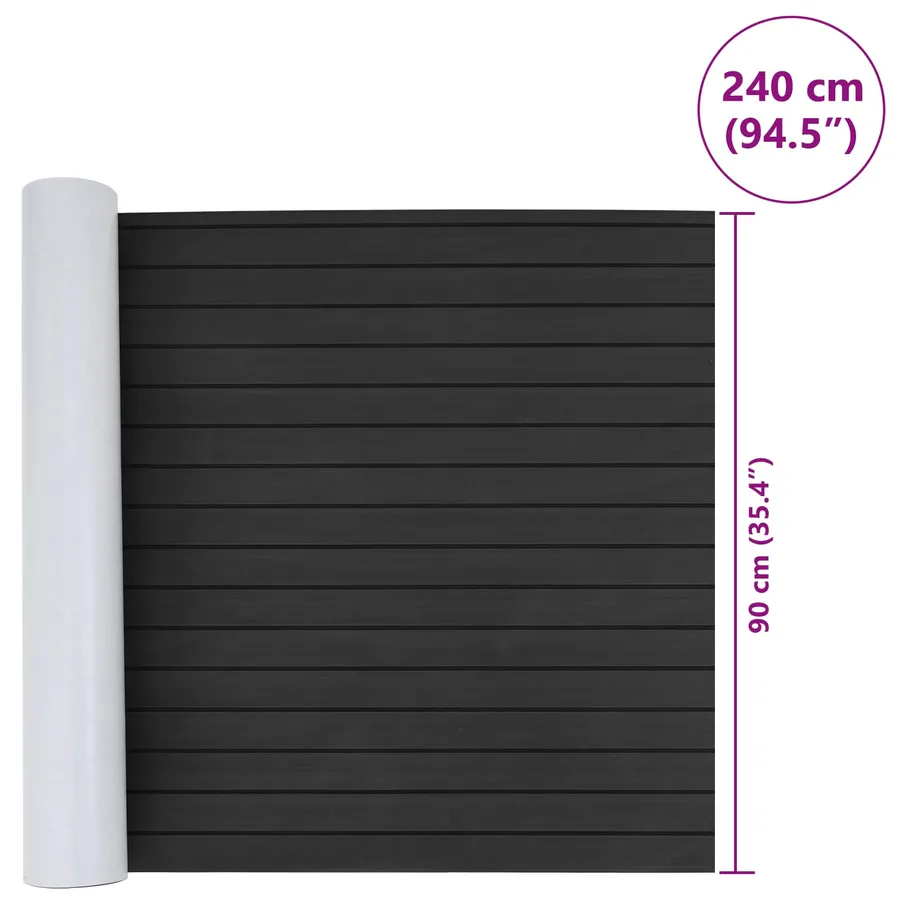 Tapis de bateau Rayé Gris foncé et noir 240 x 90 cm EVA - 8