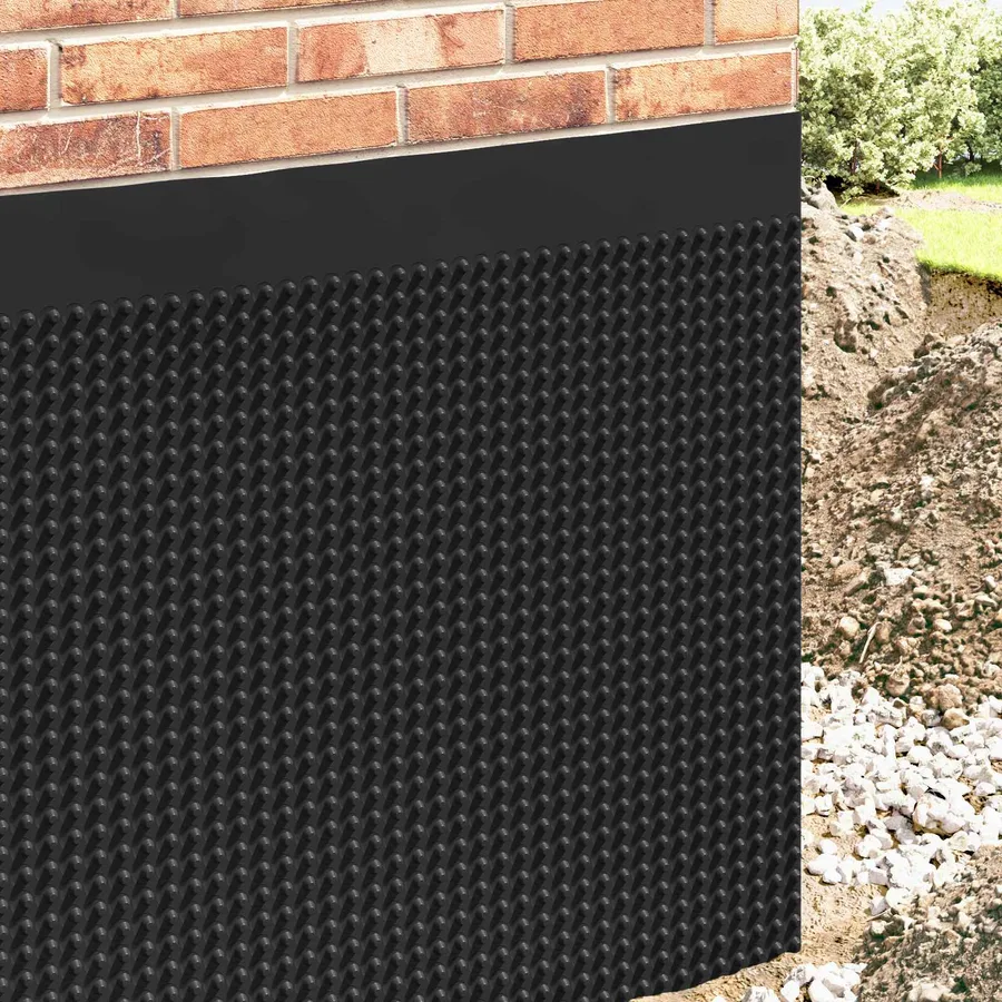 Feuille de drainage nervurée Noir 1 x 10 m HDPE - 3