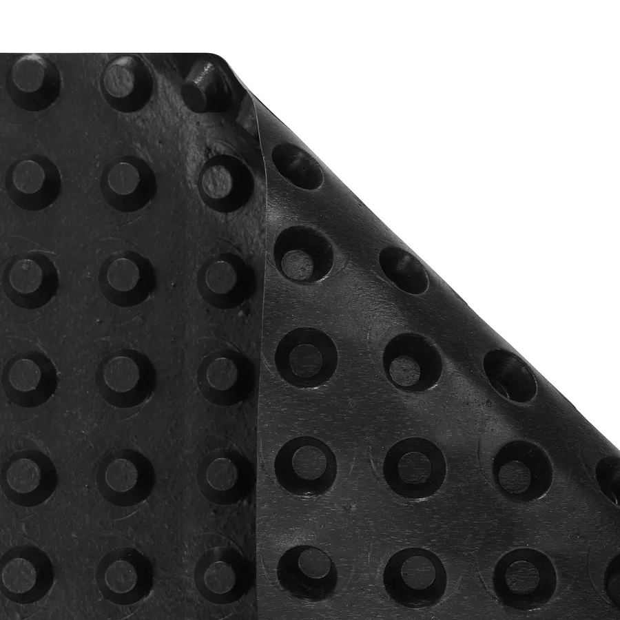 Feuille de drainage nervurée Noir 1 x 10 m HDPE - 6