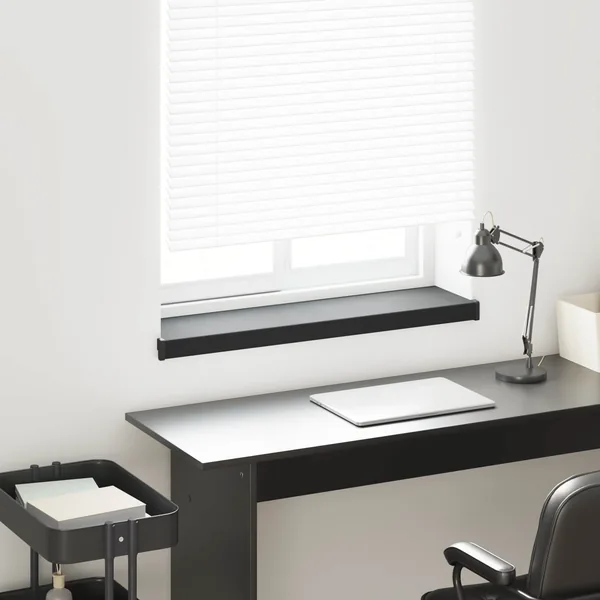 Appui de fenêtre Noir avec grain de bois 60 x 25 x 4,5 cm PVC