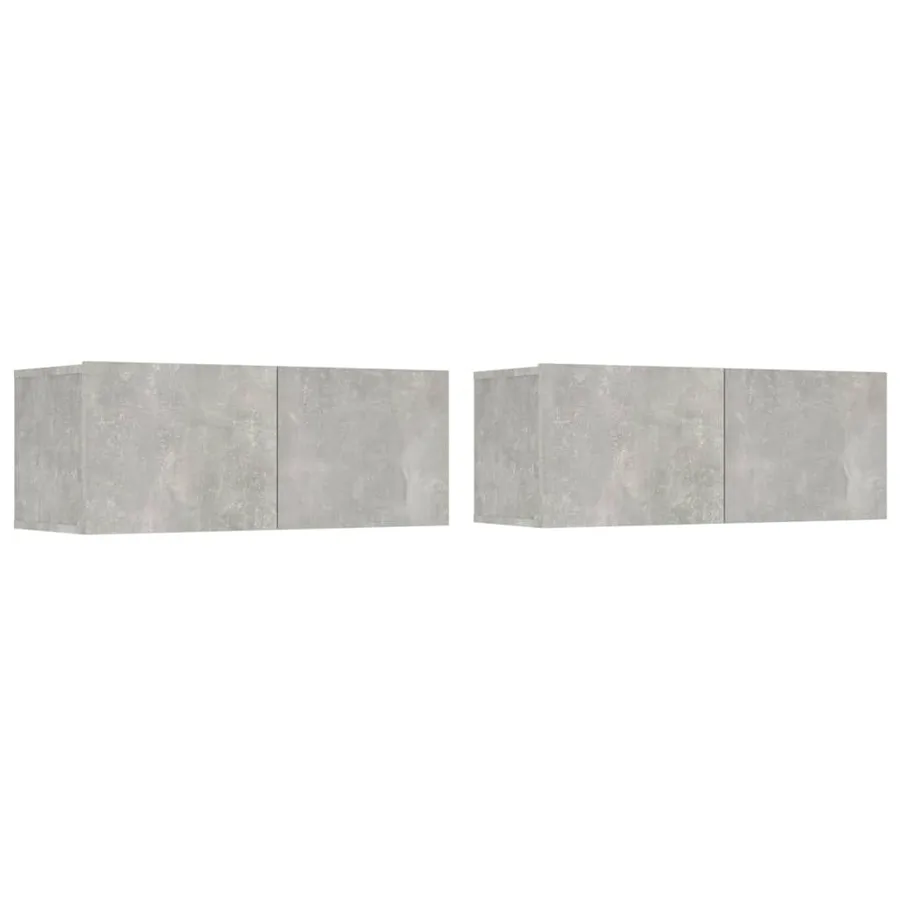Ensemble de meubles TV 4 pcs Gris béton Bois d'ingénierie - 3