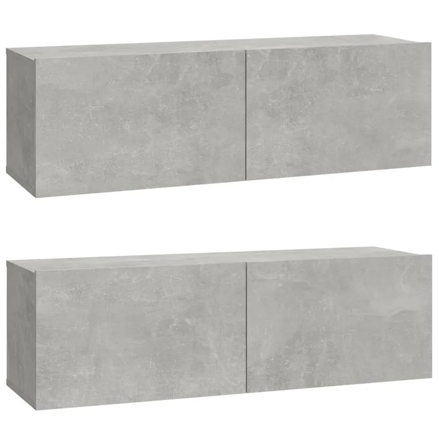 Ensemble de meubles TV 4 pcs Gris béton Bois d'ingénierie - 4