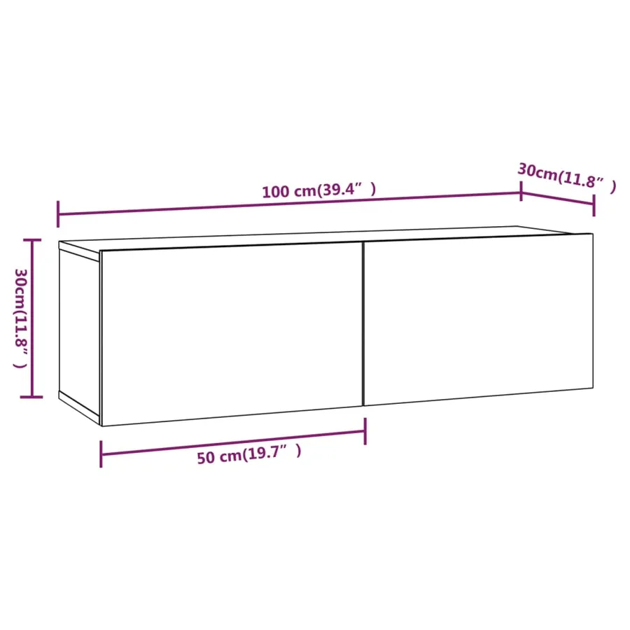 Ensemble de meubles TV 4 pcs Gris béton Bois d'ingénierie - 8