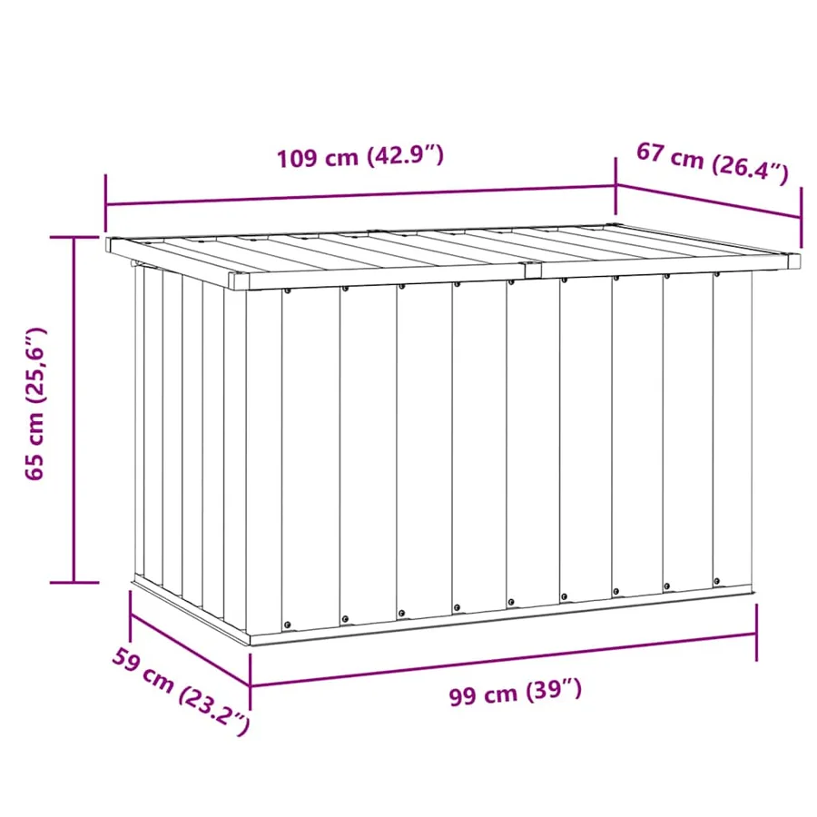 Coffre de rangement de jardin Vert 109x67x65 cm - 7