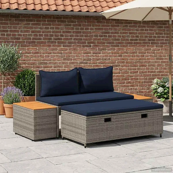 Ensemble de canapés d'extérieur 4 -Seater 4 pcs 55 x 30 x 39 cm