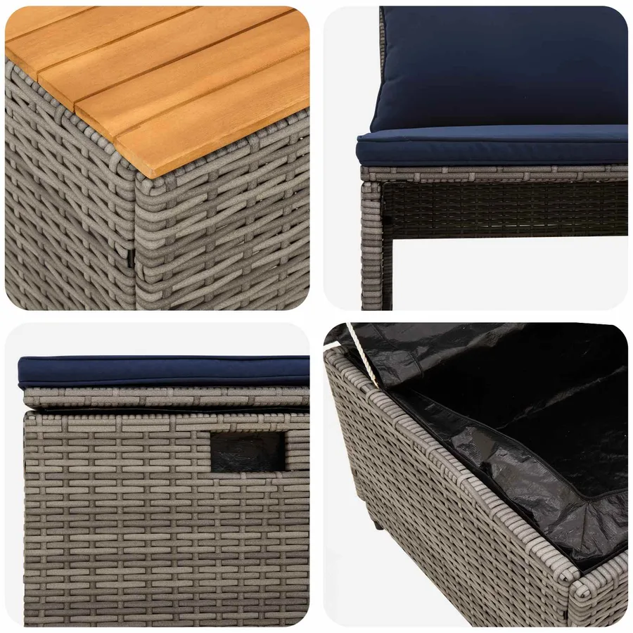 Ensemble de canapés d'extérieur 4 -Seater 4 pcs 55 x 30 x 39 cm - 11