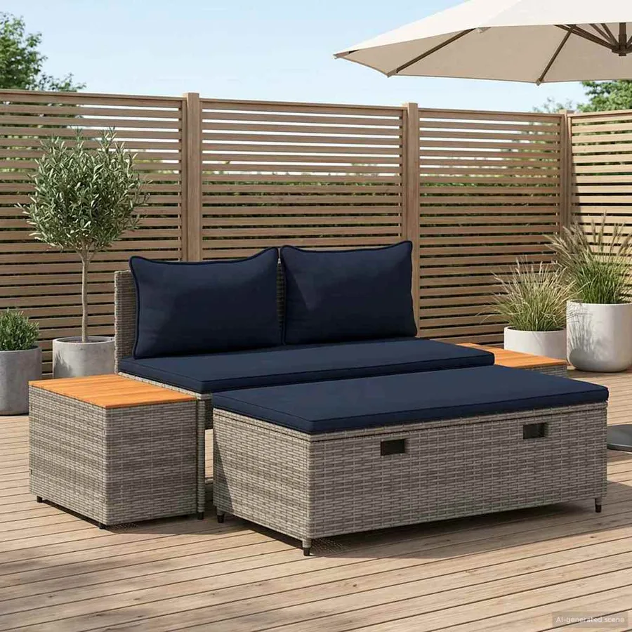 Ensemble de canapés d'extérieur 4 -Seater 4 pcs 55 x 30 x 39 cm - 3