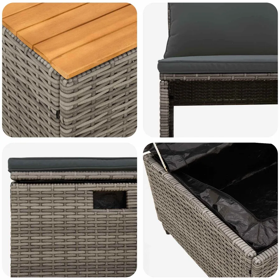 Ensemble de canapés d'extérieur 4 -Seater 4 pcs 55 x 30 x 39 cm - 11