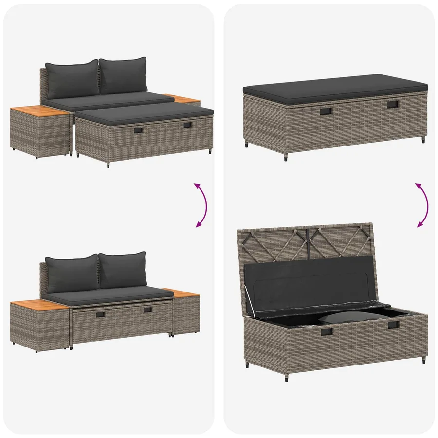 Ensemble de canapés d'extérieur 4 -Seater 4 pcs 55 x 30 x 39 cm - 12