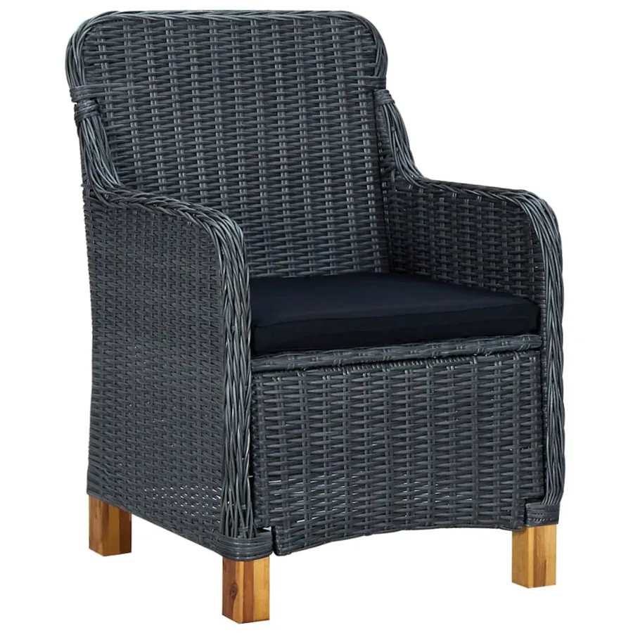 Chaises de jardin avec coussins lot de 2 Résine tressée - 2