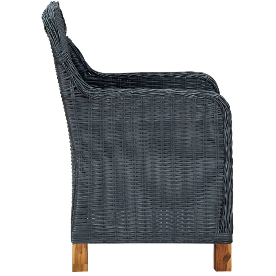 Chaises de jardin avec coussins lot de 2 Résine tressée - 5