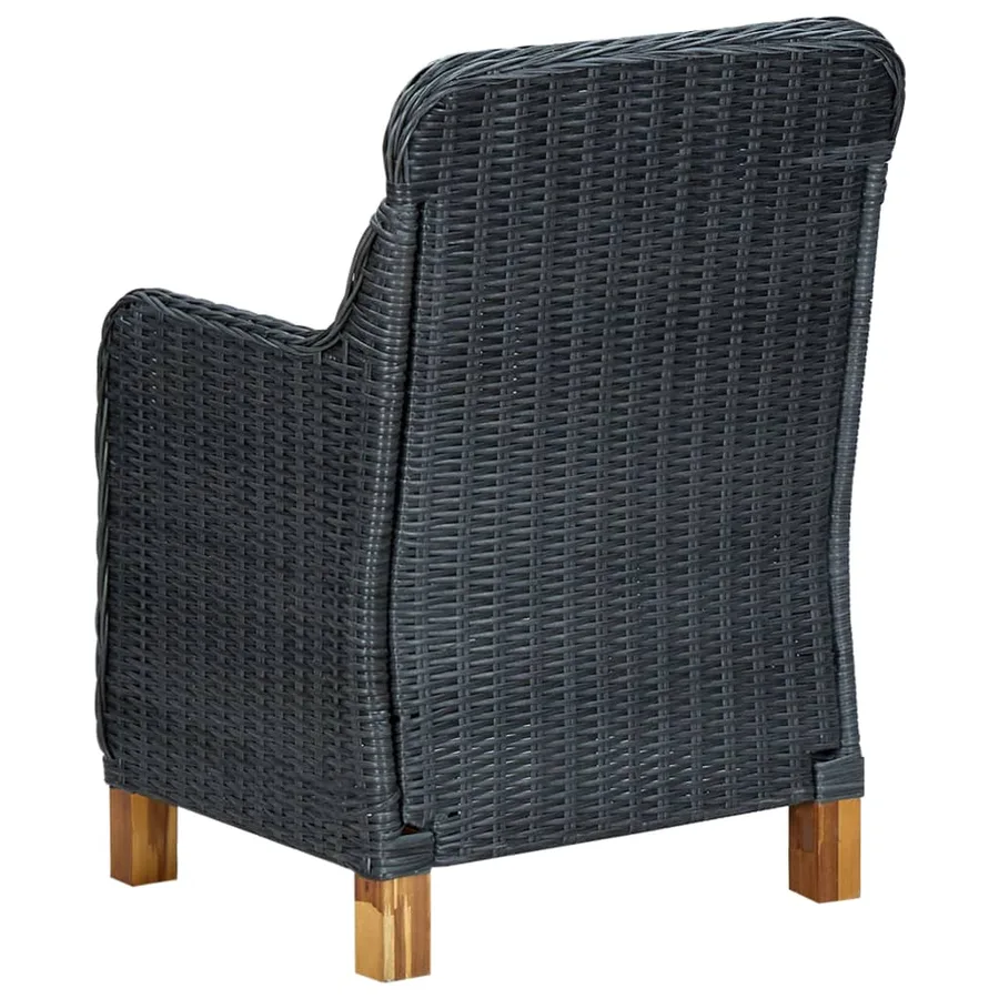 Chaises de jardin avec coussins lot de 2 Résine tressée - 6