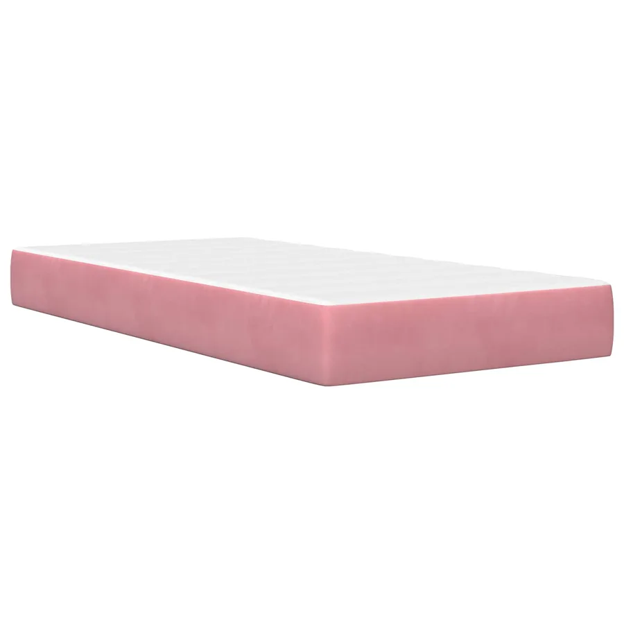 Cadre de lit avec matelas Rose 100 x 200 cm Velours - 5