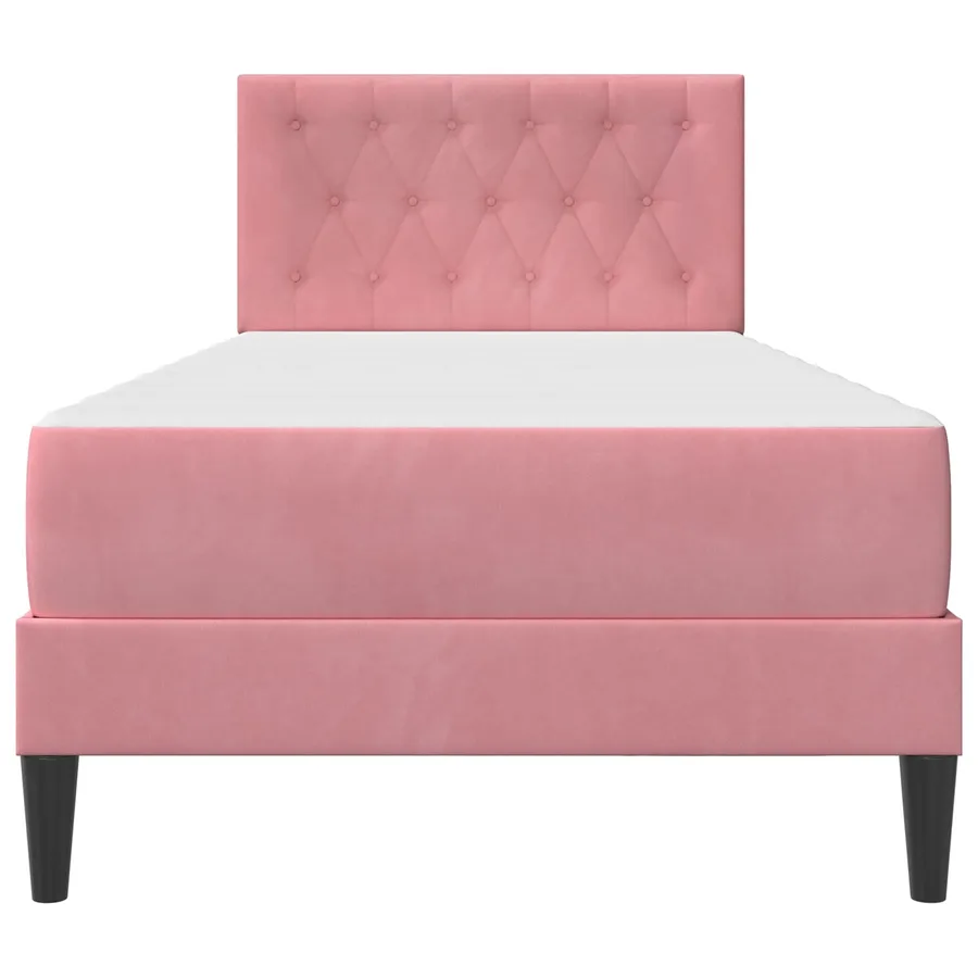Cadre de lit avec matelas Rose 100 x 200 cm Velours - 6