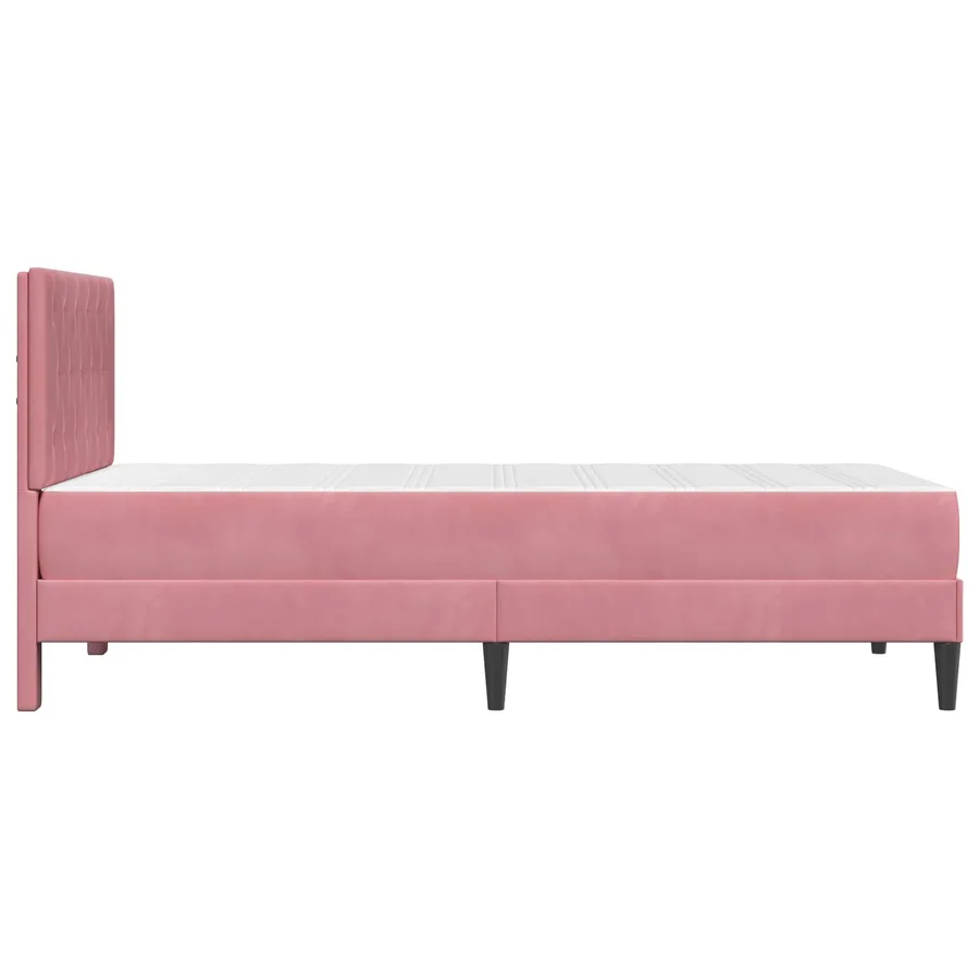 Cadre de lit avec matelas Rose 100 x 200 cm Velours - 7