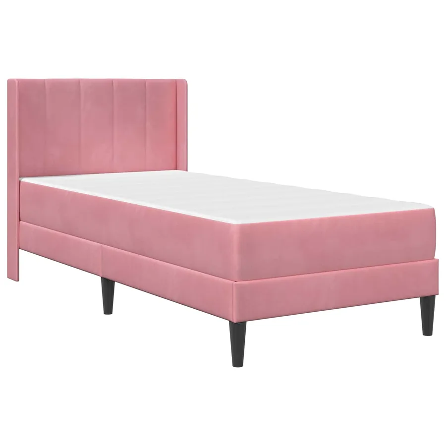 Cadre de lit avec matelas Rose 90 x 200 cm Velours - 3