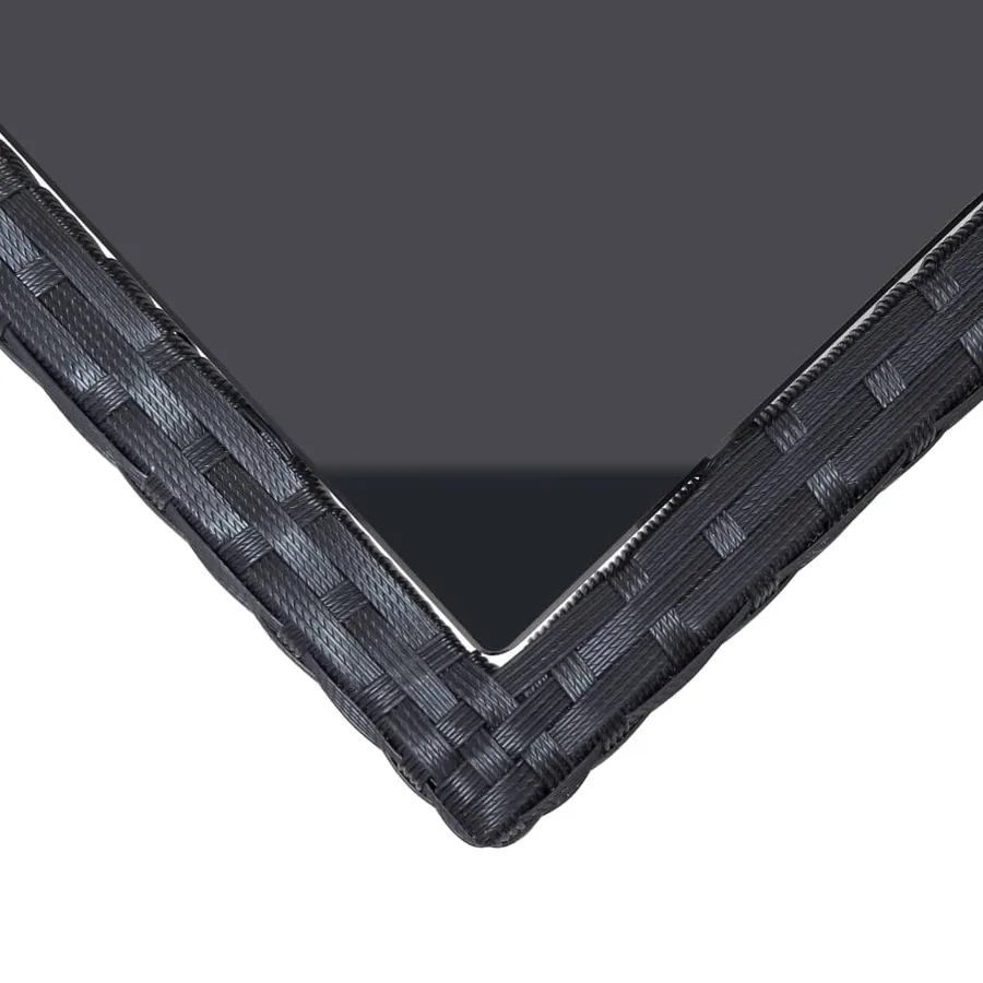 Salon de jardin 6 pcs avec coussins Résine tressée Noir - 14