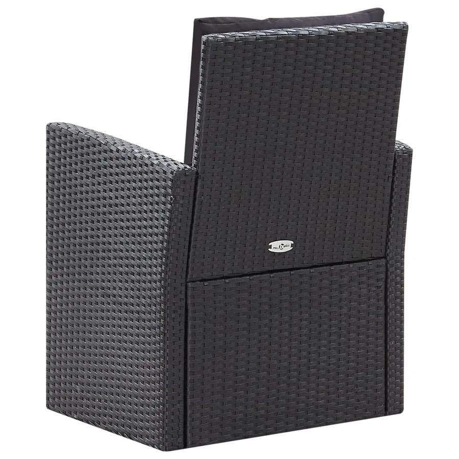 Salon de jardin 6 pcs avec coussins Résine tressée Noir - 8