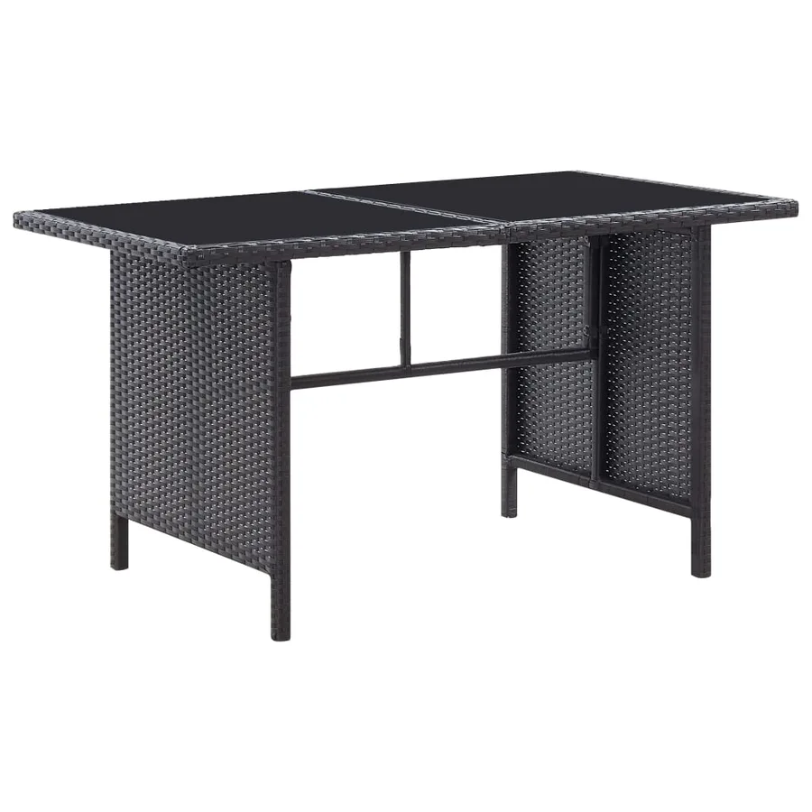 Salon de jardin 6 pcs avec coussins Résine tressée Noir - 9